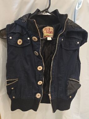 Fresh Brewed Navy Sleeveless Utility Jacket